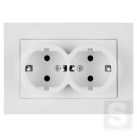 Розетка подвійна із заземленням 16A/220V Arvia Electric KAREN Білий (20 01 1000 907)